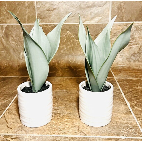 Threshold Snake Plant 9" Tabletop Indoor Faux Potted Houseplant - Set of 2 - Picture 5 of 6